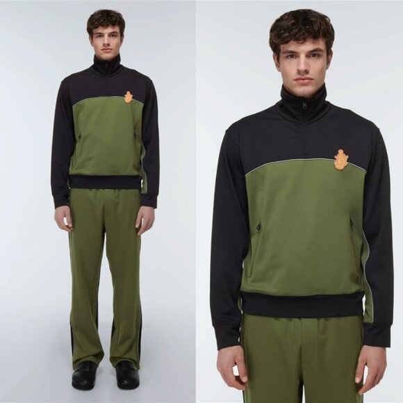 NWT Moncler X JW Anderson Zip Up Cardigan Sweater Sz Small Colorblock Jersey - Picture 1 of 8